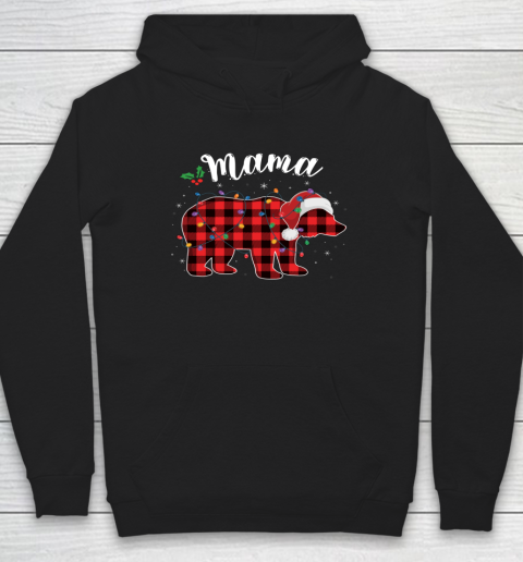 Mama Bear Buffalo Red Plaid Matching Family Christmas Pajama Hoodie