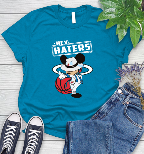 NBA Hey Haters Mickey Basketball Sports Miami Heat Women's T-Shirt 10