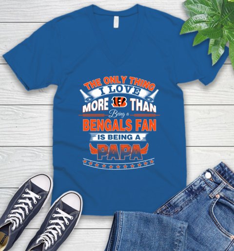 NFL The Only Thing I Love More Than Being A Cincinnati Bengals Fan Is Being A Papa Football V-Neck T-Shirt 5