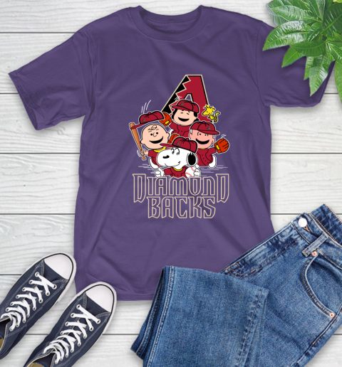MLB Arizona Diamondbacks Snoopy Charlie Brown Woodstock The Peanuts Movie Baseball T Shirt_000 T-Shirt 5