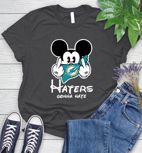 NFL Miami Dolphins Haters Gonna Hate Mickey Mouse Disney Football T Shirt Women's T-Shirt 8