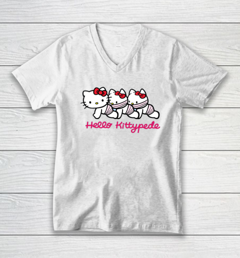 Hello Kittypede The Human Centipede V-Neck T-Shirt