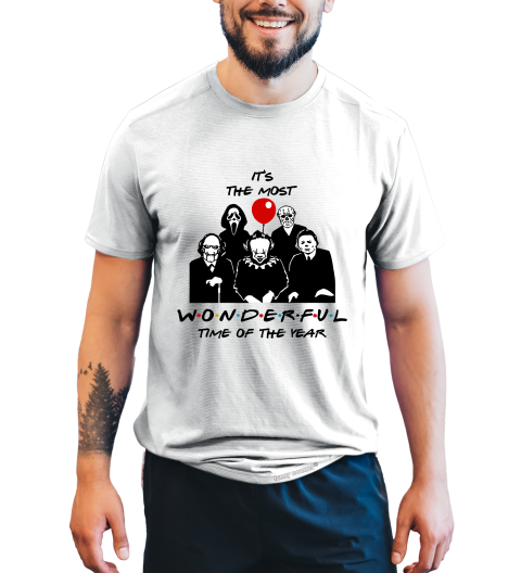 Horror Movie Characters T Shirt, It's The Most Wonderful Time Of The Year Tshirt, Pennywise Jason Voorhees T Shirt, Halloween Gifts