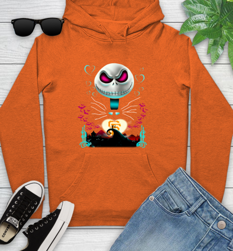 MLB San Francisco Giants Jack Skellington Sally The Nightmare Before Christmas Baseball Youth Hoodie 4
