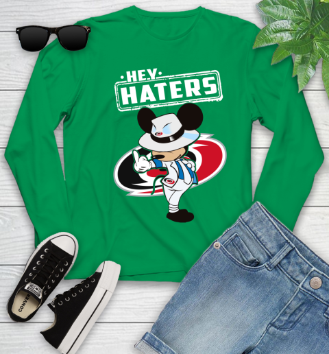 NHL Hey Haters Mickey Hockey Sports Carolina Hurricanes Youth Long Sleeve 7