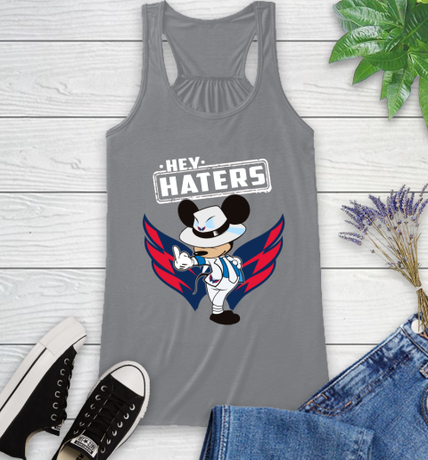 NHL Hey Haters Mickey Hockey Sports Washington Capitals Racerback Tank 4