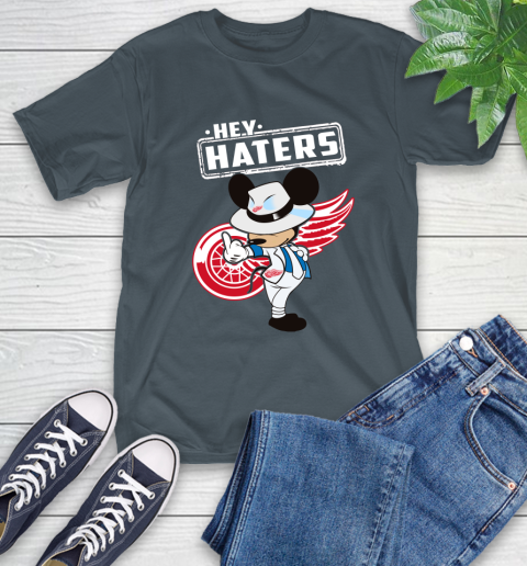 NHL Hey Haters Mickey Hockey Sports Detroit Red Wings T-Shirt 10