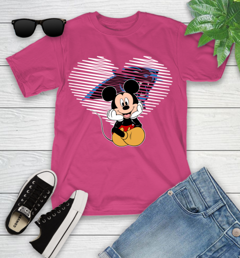 NFL Carolina Panthers The Heart Mickey Mouse Disney Football T Shirt_000 Youth T-Shirt 11