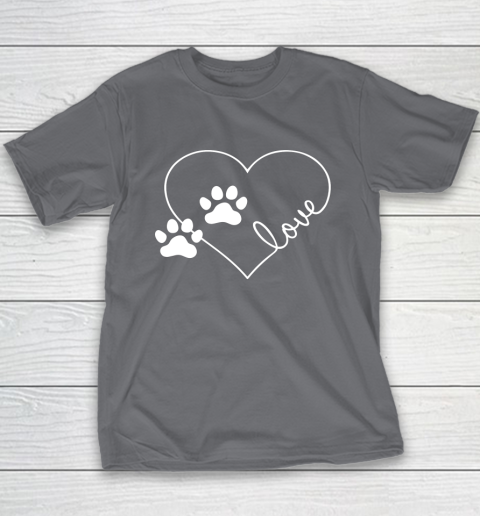 Cute Love Hearts Valentine Day Paw Print Dog Owner Dog Lover Youth T-Shirt 14