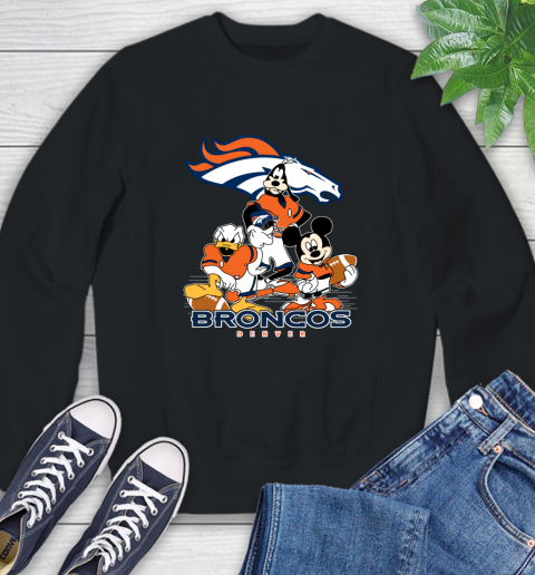 NFL Denver Broncos Mickey Mouse Donald Duck Goofy Football Shirt Sweatshirt
