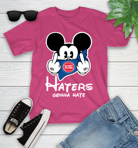 NBA Detroit Pistons Haters Gonna Hate Mickey Mouse Disney Basketball T Shirt Youth T-Shirt 11