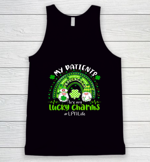 Gnome Patients Are My Lucky Charms LPN Life St Patricks Day Tank Top
