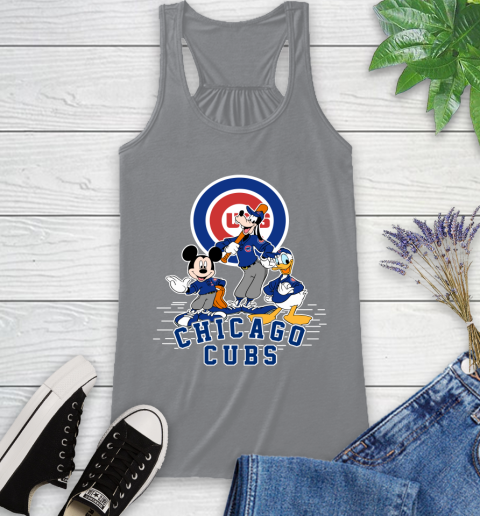 MLB Chicago Cubs Mickey Mouse Donald Duck Goofy Baseball T Shirt Racerback Tank 4