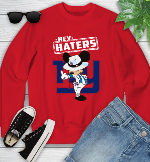 NFL Hey Haters Mickey Football Sports New York Giants Youth Sweatshirt 8