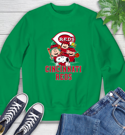 MLB Cincinnati Reds Snoopy Charlie Brown Woodstock The Peanuts Movie Baseball T Shirt_000 Sweatshirt 7