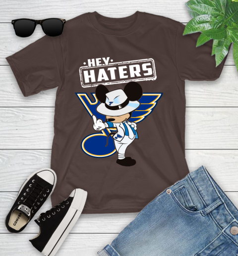 NHL Hey Haters Mickey Hockey Sports St.Louis Blues Youth T-Shirt 7