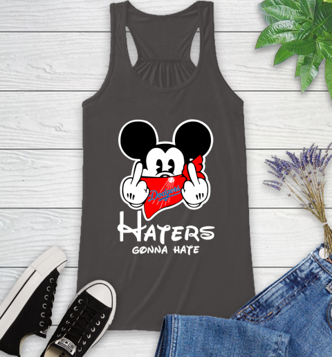 MLB Los Angeles Dodgers Haters Gonna Hate Mickey Mouse Disney Baseball T Shirt_000 Racerback Tank 11