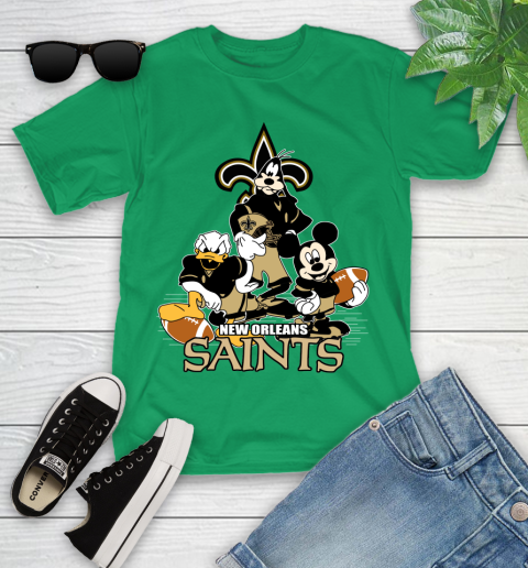 NFL New Orleans Saints Mickey Mouse Donald Duck Goofy Football Shirt Youth T-Shirt 8