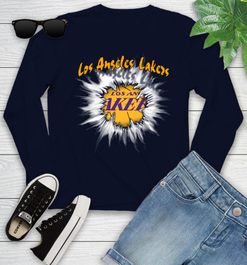 Los Angeles Lakers NBA Basketball Rip Sports Youth Long Sleeve 2