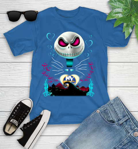 NHL New York Islanders Jack Skellington Sally The Nightmare Before Christmas Hockey Youth T-Shirt 12