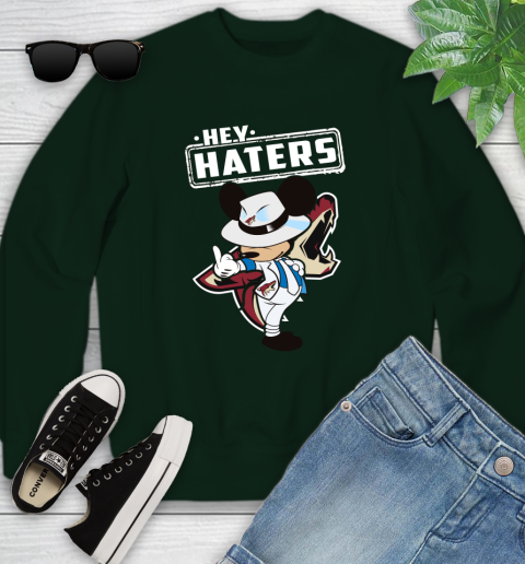 NHL Hey Haters Mickey Hockey Sports Arizona Coyotes Youth Sweatshirt 9