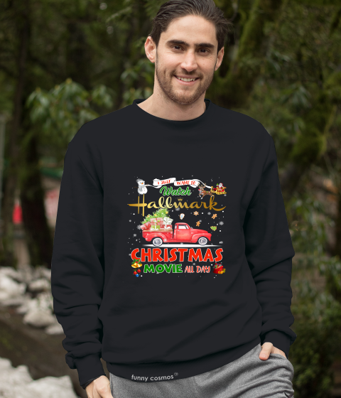 Hallmark Christmas Tshirt, I Just Want To Watch Hallmark Christmas Movie All Day Shirt, Christmas Gifts