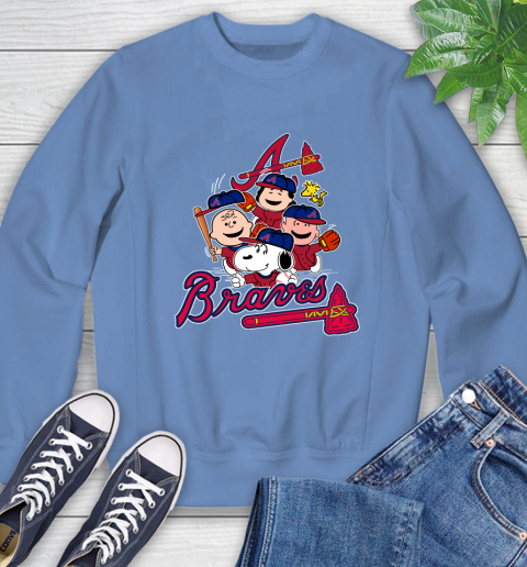 MLB Atlanta Braves Snoopy Charlie Brown Woodstock The Peanuts Movie Baseball T Shirt Sweatshirt 11