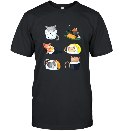 Sushi Cat Lover Nigiri Hand Roll Cute Gift Tee T-Shirt