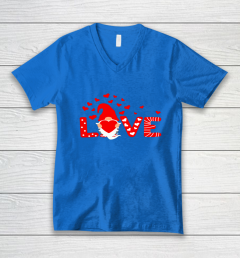 Valentine's Day LOVE Gnomies Holding Red Heart Valentine V-Neck T-Shirt 10