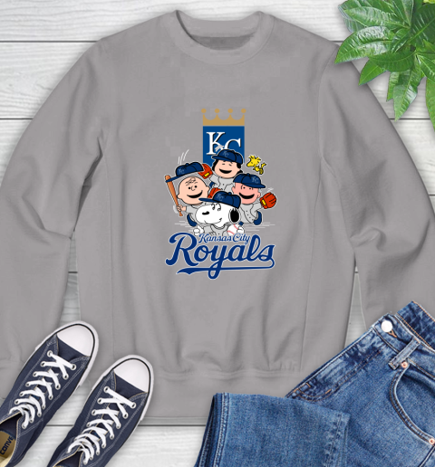 MLB Kansas City Royals Snoopy Charlie Brown Woodstock The Peanuts Movie Baseball T Shirt_000 Sweatshirt 5