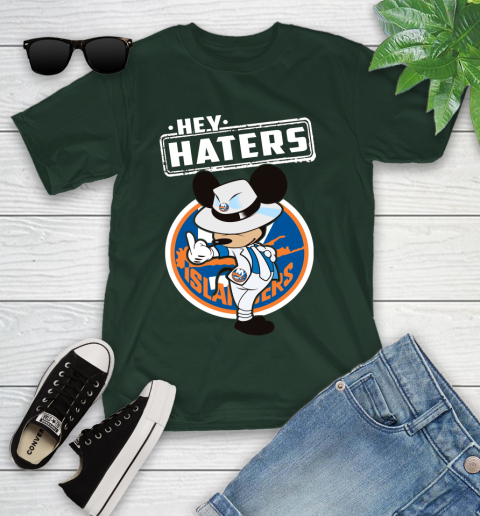 NHL Hey Haters Mickey Hockey Sports New York Islanders Youth T-Shirt 5