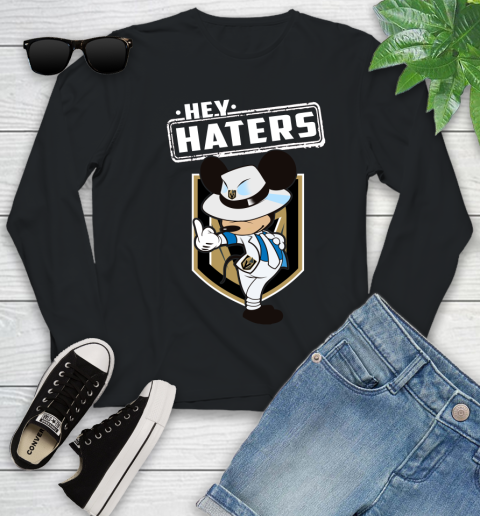 NHL Hey Haters Mickey Hockey Sports Vegas Golden Knights Youth Long Sleeve