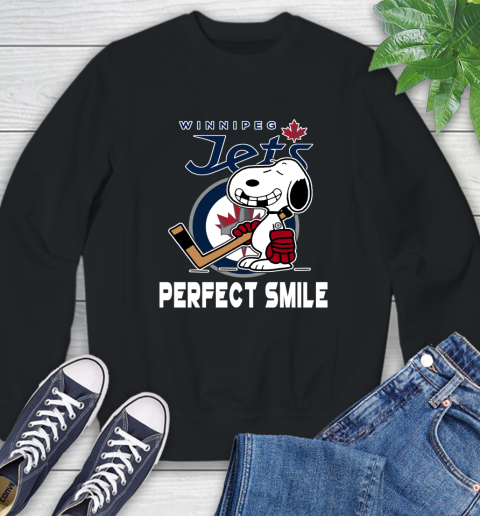 NHL Winnipeg Jets Snoopy Perfect Smile The Peanuts Movie Hockey T Shirt Sweatshirt