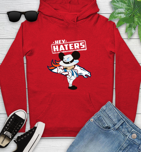 NFL Hey Haters Mickey Football Sports Denver Broncos Youth Hoodie 12