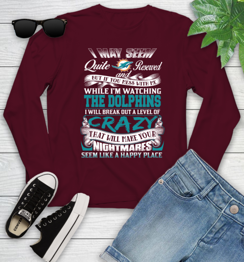 Miami Dolphins NFL Football Don't Mess With Me While I'm Watching My Team Youth Long Sleeve 6