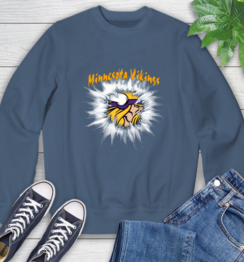 Minnesota Vikings NFL Football Adoring Fan Rip Sports Sweatshirt 8