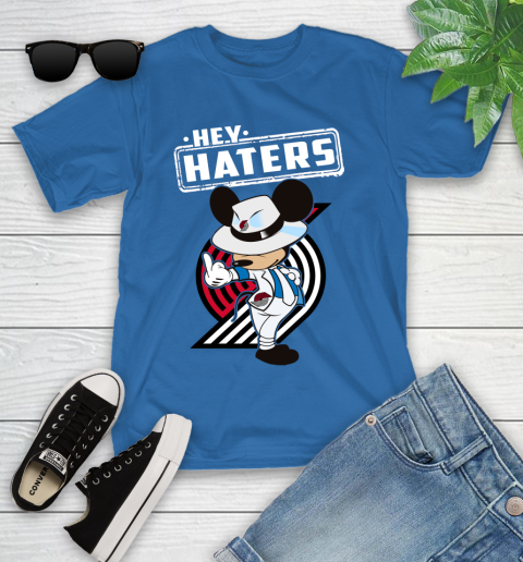 NBA Hey Haters Mickey Basketball Sports Portland Trail Blazers Youth T-Shirt 12