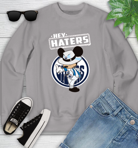 NHL Hey Haters Mickey Hockey Sports Edmonton Oilers Youth Sweatshirt 3