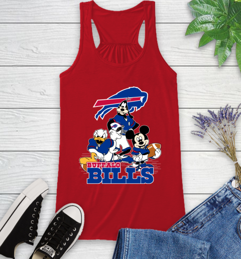 NFL Buffalo Bills Mickey Mouse Donald Duck Goofy Football Shirt Racerback Tank 5