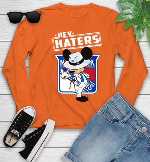 NHL Hey Haters Mickey Hockey Sports New York Rangers Youth Long Sleeve 3