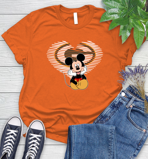 NFL Green Bay Packers The Heart Mickey Mouse Disney Football T Shirt_000 Women's T-Shirt 3