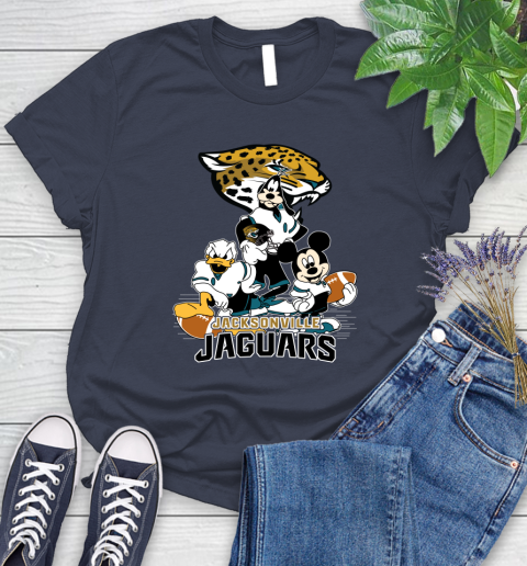 NFL Jacksonville Jaguars Mickey Mouse Donald Duck Goofy Football Shirt Women's T-Shirt 14