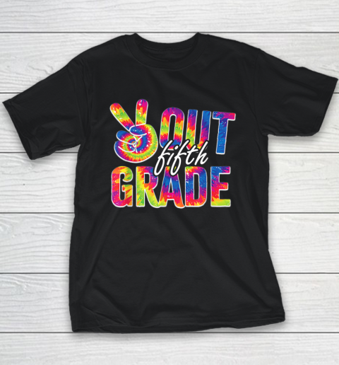 Peace Out Fifth Grade Tie Dye Funny Graduation 5th Grade Youth T-Shirt