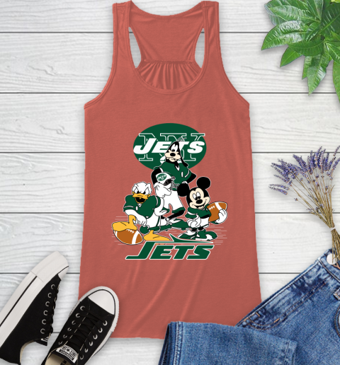 NFL New York Jets Mickey Mouse Donald Duck Goofy Football Shirt Racerback Tank 3