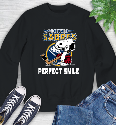 NHL Buffalo Sabres Snoopy Perfect Smile The Peanuts Movie Hockey T Shirt Sweatshirt