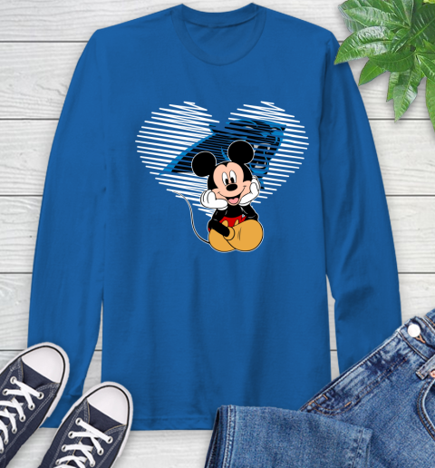 NFL Carolina Panthers The Heart Mickey Mouse Disney Football T Shirt_000 Long Sleeve T-Shirt 10