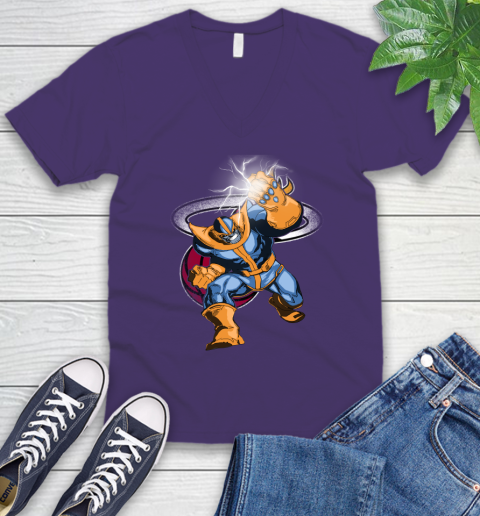 Miami Heat NBA Basketball Thanos Avengers Infinity War Marvel V-Neck T-Shirt 9