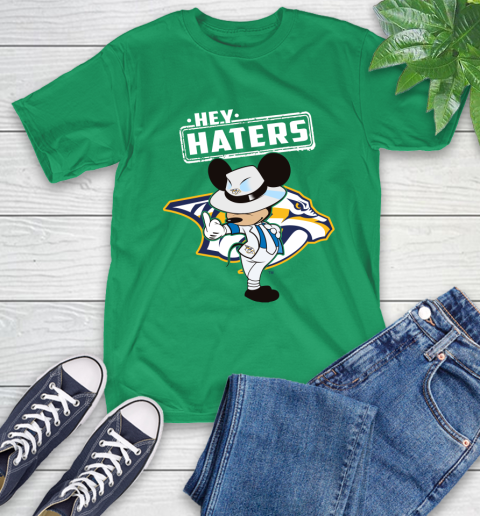 NHL Hey Haters Mickey Hockey Sports Nashville Predators T-Shirt 7