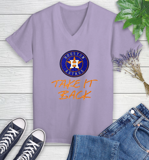 Astros Take It Back Women's V-Neck T-Shirt 14
