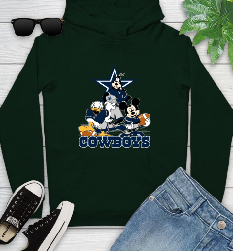 NFL Dallas Cowboys Mickey Mouse Donald Duck Goofy Football Shirt Youth Hoodie 14